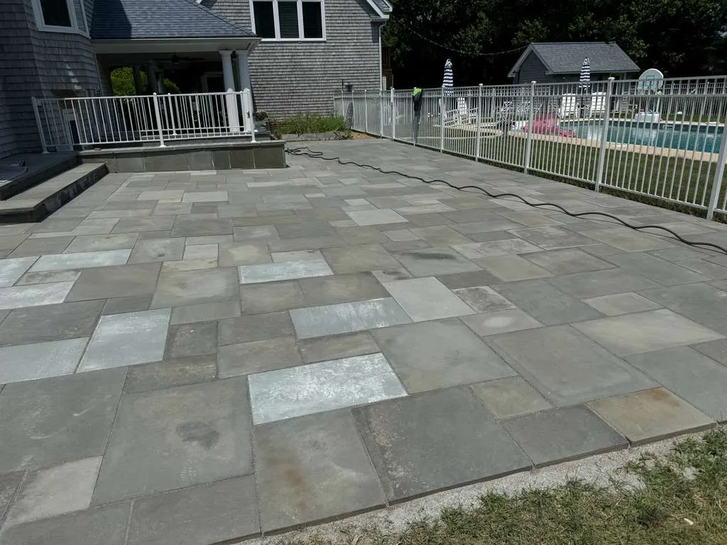 Custom patio installation in Connecticut by Alaniz Landscaping
